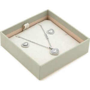 Set náušnice a náhrdelník Guess JUBS04 087JW RHODIUM