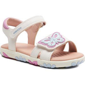 Sandály Geox J Sandal Haiti Girl J458ZA 000BC C1364 S White/Dk Pink