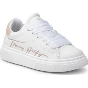 Sneakersy Tommy Hilfiger Low Cut Lace-Up Sneaker T3A4-32150-1375 M White/Powder Pink X335