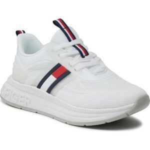 Sneakersy Tommy Hilfiger Flag Low Cut Lace-Up T3A9-32747-0308100 S White 100