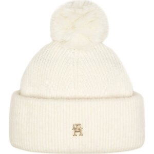 Čepice Tommy Hilfiger Th Evening Pompom Beanie AW0AW15390 Ancient White YBH