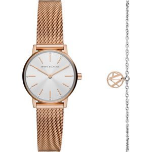 Sada hodinek a náramek Armani Exchange Lola AX7121 Gold/Gold