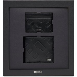 Sada peněženka a pouzdro na karty Boss Gbbm 8Cc Card Case 50513668 Black 001