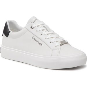 Sneakersy Calvin Klein Valc Lace Up - Lth HW0HW00839 White/Black 0K6