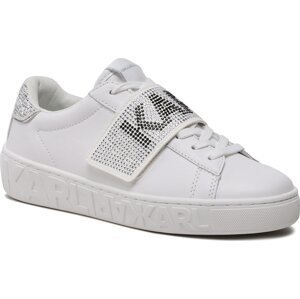 Sneakersy KARL LAGERFELD KL61037 White Lthr W/Silver