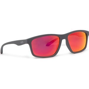 Sluneční brýle Armani Exchange 0AX4122S 82946Q Matte Grey/Dark Violet Mirror Red