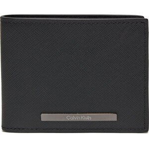 Velká pánská peněženka Calvin Klein Modern Bar Bifold 6Cc W/Bill K50K511672 Ck Black Saffiano BEH