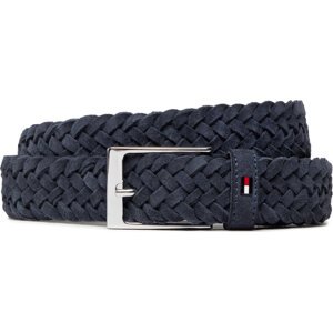 Pánský pásek Tommy Hilfiger Layton Braided 3.5 AM0AM09409 Tmavomodrá