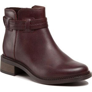 Polokozačky Clarks Maye Ease 261679464 Dark Brown Leather