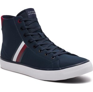 Sneakersy Tommy Hilfiger Th Hi Vulc Stripes Mesh FM0FM04948 Blue DW5