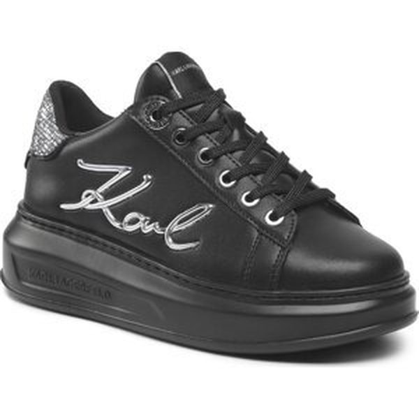 Sneakersy KARL LAGERFELD KL62510A Black Lthr w/Silver