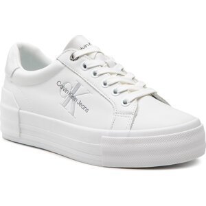 Sneakersy Calvin Klein Jeans Vulc Flatform Bold Lth YW0YW00821 Triple White 0K8