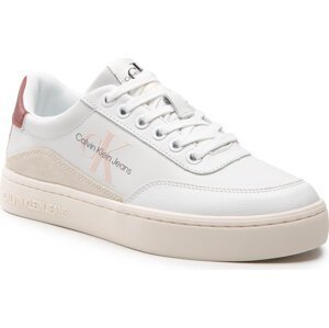 Sneakersy Calvin Klein Jeans Classic Cupsole Laceup Low Lth YW0YW00699 White/Terracotta 0LG