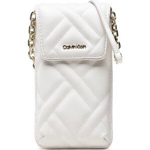 Pouzdro na mobil Calvin Klein Ck Quilt Phone Pouch Xbody K60K608466 WHT