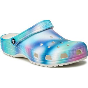 Nazouváky Crocs Classic Solarized Clog 207556 Blanc/Multi/Rayures