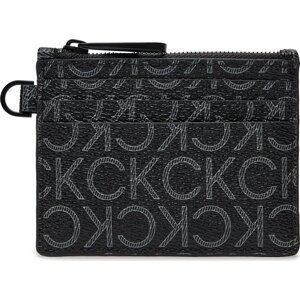 Pouzdro na kreditní karty Calvin Klein Ck Must Mono 6Cc Holder W/Zip K50K511678 Classic Mono Black 0GJ