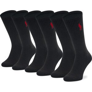 Sada 3 párů vysokých ponožek unisex Polo Ralph Lauren 449858064002 Black