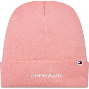 Čepice Tommy Jeans Tjw Linear Logo Beanie AW0AW15843 Ballet Pink THA