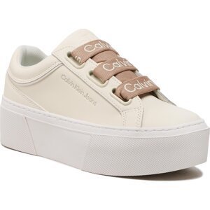 Sneakersy Calvin Klein Jeans Flatform+ Low Branded Laces YW0YW00868 Ivory/Candied Ginger/Eggshell 0GE