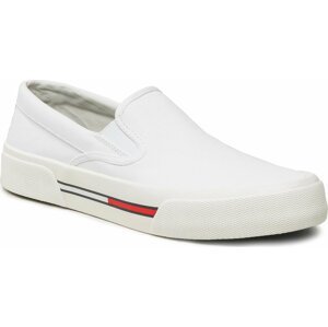 Tenisky Tommy Jeans Slip On Canvas Color EM0EM01156 White YBR