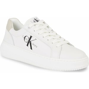 Sneakersy Calvin Klein Jeans Chunky Cupsole Mono Lth Wn YW0YW00823 Bright White/Eggshell 0LE