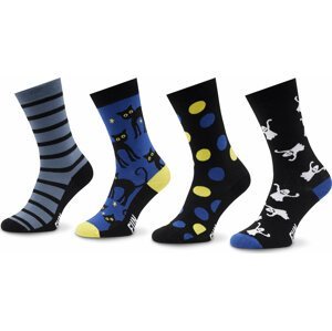 Sada 4 párů vysokých ponožek unisex Fun Socks FS-FU71108 9999