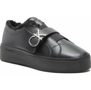 Sneakersy Calvin Klein Platform Cupsole Slip On Ck Hw-L HW0HW01331 Ck Black BAX