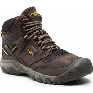 Trekingová obuv Keen Ridge Flex Mid Wp M 1026614 Coffee Bean/Keen Yellow