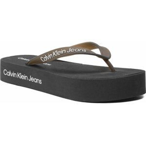 Žabky Calvin Klein Jeans Beach Sandal Flatform Logo YW0YW01092 Black/Bright White BEH