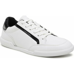 Sneakersy Calvin Klein Low Top Lace Up Lth HM0HM00821 White/Black 0LA