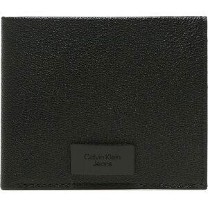 Malá pánská peněženka Calvin Klein Jeans Inst Plaque Bifold W/Coin K50K510710 Černá