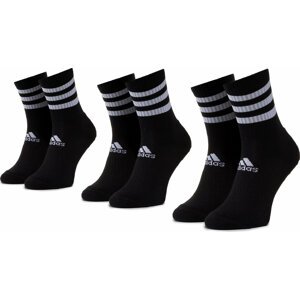 Sada 3 párů vysokých ponožek unisex adidas 3s Csh Crw3p DZ9347 Černá