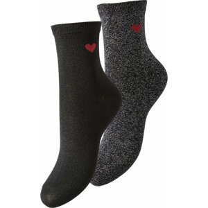 Dámské klasické ponožky Pieces 17102918 Jet Black