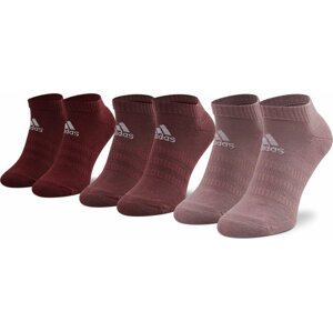 Sada 3 párů dámských vysokých ponožek adidas Cush Low 3Pp HE4984 Burgundy/Pink