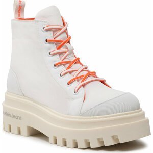 Polokozačky Calvin Klein Jeans Toothy Combat Boot Softny YW0YW00948 White YBR