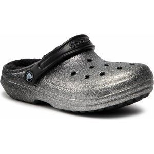 Nazouváky Crocs Classic Glitter Lined Clog 205842 Black/Silver