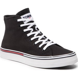 Sneakersy Tommy Jeans Essential Mid Cut EM0EM00967 Black BDS