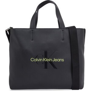 Kabelka Calvin Klein Jeans Sculpted Mini Slim Tote26 Mono K60K611547 Black/Dark Juniper 0GX