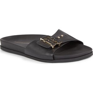 Nazouváky Tommy Hilfiger Th Hardware Leather Flat Sandal FW0FW07940 Black BDS