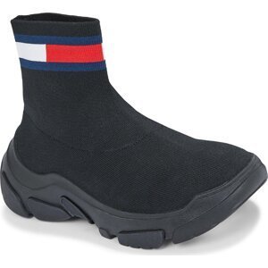Sneakersy Tommy Jeans Tjw Sock Boot EN0EN02446 Black BDS