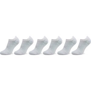 Sada 6 párů kotníkových ponožek unisex Under Armour Ua Essential No Show 6Pk 1382611-100 White/White/Halo Gray