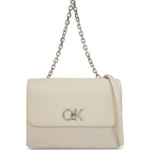 Kabelka Calvin Klein Re-Lock Double Gusett Bag_Jcq K60K611877 Dk Ecru Jacquard Mono PC4