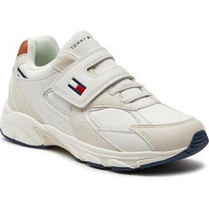 Sneakersy Tommy Hilfiger Low Cut Lace-Up/Velcro Sneaker T1B9-33386-1729 S Beige/Tobacco A175