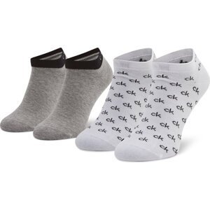 Sada 2 párů nízkých ponožek unisex Calvin Klein 701218715 White 004