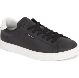 Sneakersy Tommy Jeans Tjm Leather Low Cupsole EM0EM01374 Black BDS