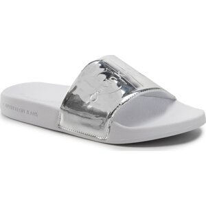 Nazouváky Calvin Klein Jeans Slide Silver Monogram YW0YW00638 Silver 00T