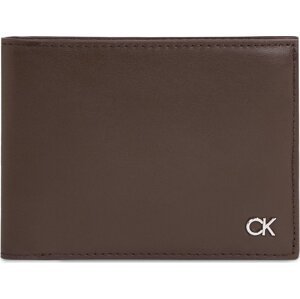 Velká pánská peněženka Calvin Klein Metal Ck K50K511689 Dark Brown Slg BAW