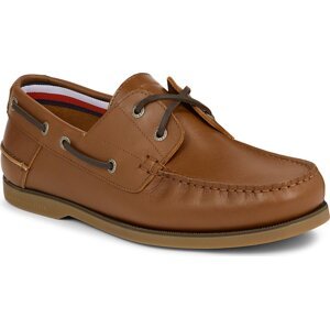 Polobotky Tommy Hilfiger Th Boat Shoe Core Leather FM0FM04506 Winter Cognac GVI