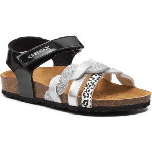 Sandály Geox J Adriel Girl J458MB 002BJ C0039 S Black/Silver