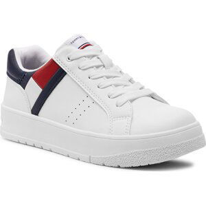 Sneakersy Tommy Hilfiger Flag Low Cut Lace-Up T3X9-33356-1355 S Bianco 100